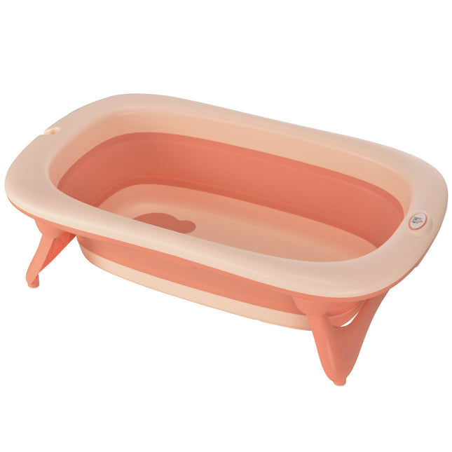 Ergonomic foldable baby bathtub, pink plastic, 84.5 cm