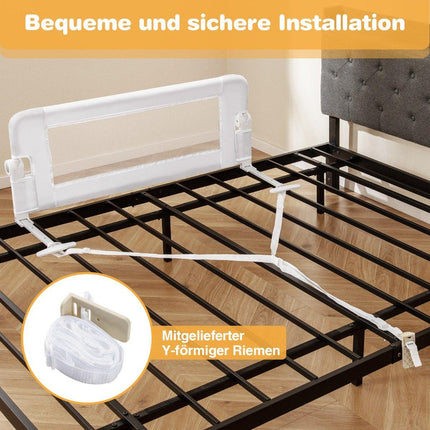 Baby Bed Rail with Foam, Strap, 105x40x42 cm, White