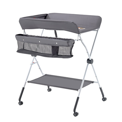 Baby Changing Table, Foldable, Adjustable Height, Lockable Wheels