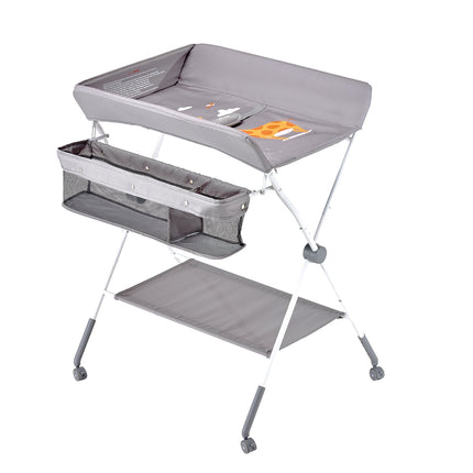 Baby Changing Table – Foldable, Adjustable, Lockable Wheels