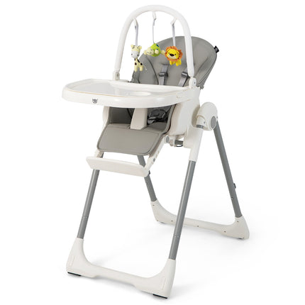 Baby High Chair, 4-in-1 Foldable, 7-Height, Double Tray