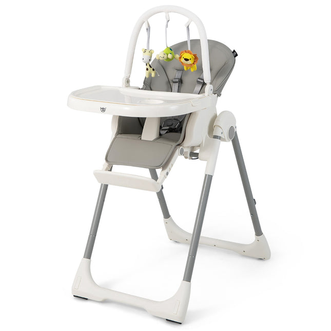Baby High Chair, 4-in-1 Foldable, 7-Height, Double Tray