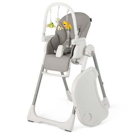 Baby High Chair, 4-in-1 Foldable, 7-Height, Double Tray