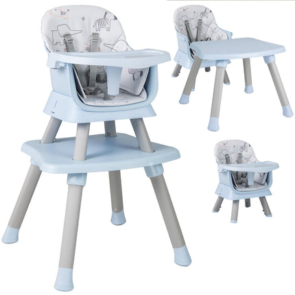 Baby High Chair 6-in-1 Convertible, 5-Point Harness; Tray