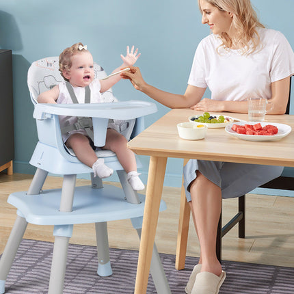 Baby High Chair 6-in-1 Convertible, 5-Point Harness; Tray
