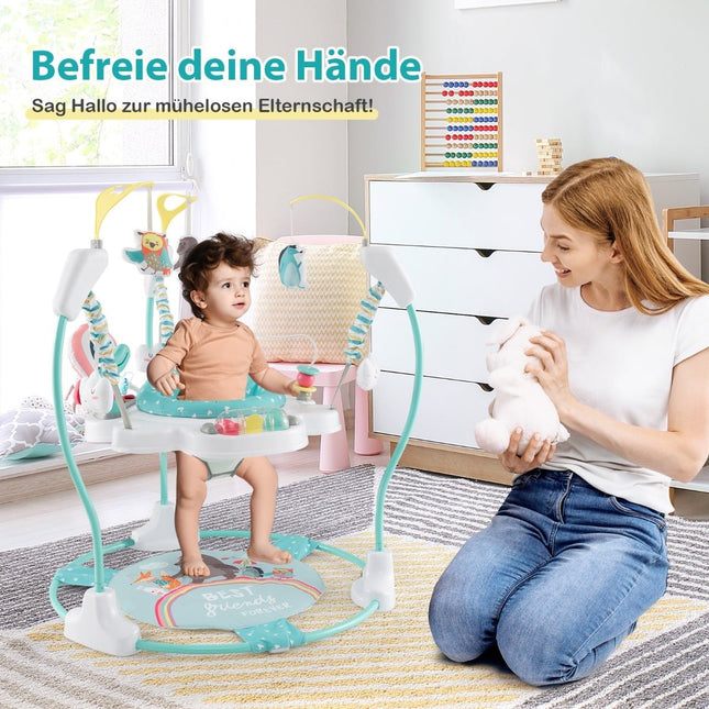 Baby Jumper with Adjustable Heights & Toys, Blue