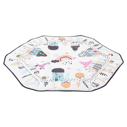 Baby Play Gym Mat, 6 Sensory Toys, 41.7in Square