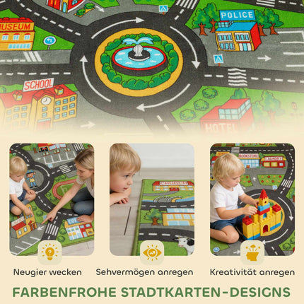 Baby Play Mat, Non-Slip, 200x150 cm, City Design