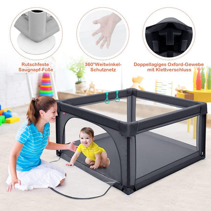 Baby Playpen 120x120 cm with 50 Balls, Breathable Mesh