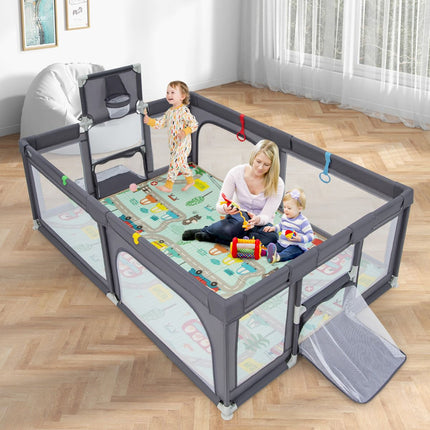 Baby Playpen 188 x 157 cm, Mat, Hoop, 50 Balls