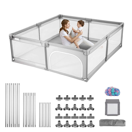 Baby Playpen 2000 x 1490mm, Mesh Walls, 50 Balls