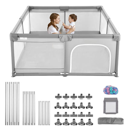 Baby Playpen 2000 x 1785mm, Mesh, Zipper Door, 50 Balls