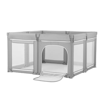 Baby Playpen 47.2 In Foldable, Mesh Sides, Zipper Door