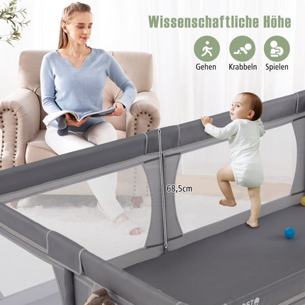 Baby Playpen with 50 Balls & 2 Doors, Breathable Mesh