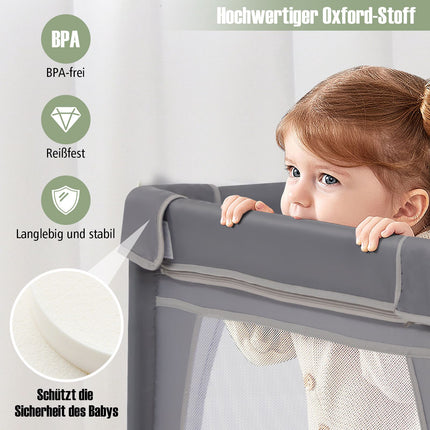 Baby Playpen with 50 Balls & 2 Doors, Breathable Mesh