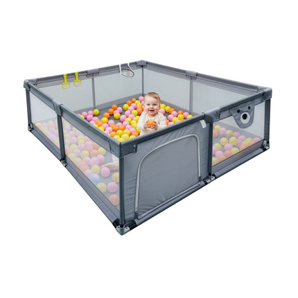 Baby Playpen with 50 Balls and Basketball Hoop