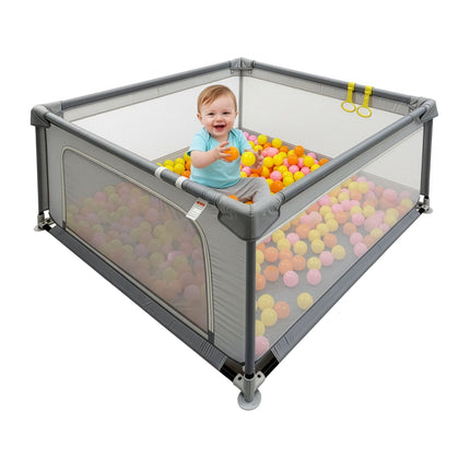 Baby Playpen with 50 Balls and Basketball Hoop