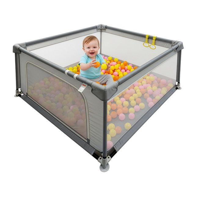 Baby Playpen with 50 Balls and Basketball Hoop