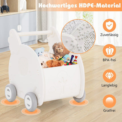 Baby Push Walker 4-Wheel Elephant Shape, White, HDPE