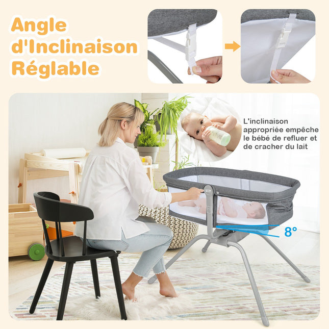 Baby Rocking Bassinet With Mattress – Foldable, 90x48x75 cm