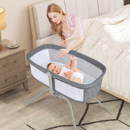 Baby Rocking Bassinet With Mattress – Foldable, 90x48x75 cm
