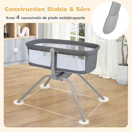 Baby Rocking Bassinet With Mattress – Foldable, 90x48x75 cm