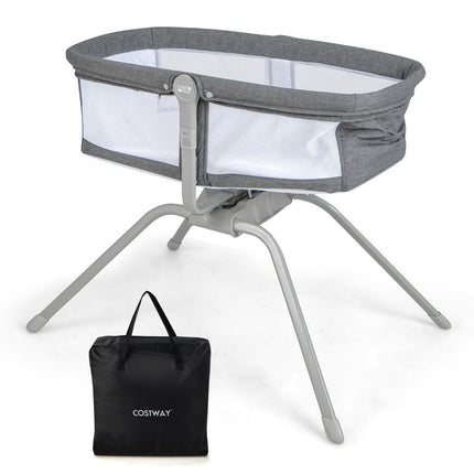 Baby Rocking Bassinet With Mattress – Foldable, 90x48x75 cm