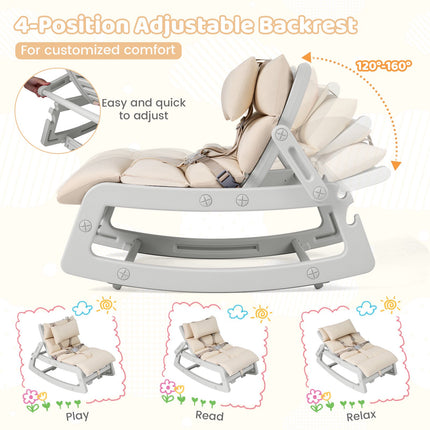 Baby Rocking Chair, 2-In-1, 4-Position Recline