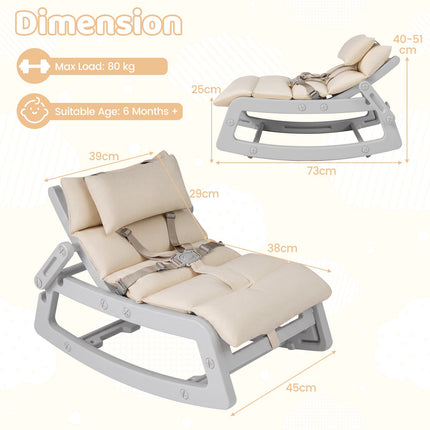 Baby Rocking Chair, 2-In-1, 4-Position Recline