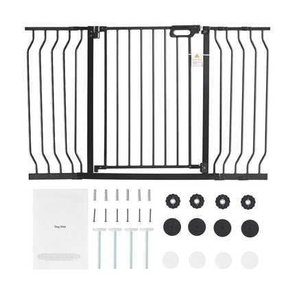 Baby Safety Gate 29.5–51 in, Auto-Close Walk-Through, Black