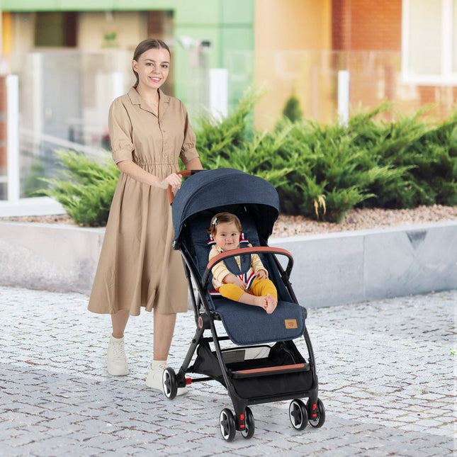 Baby Stroller With Canopy, 95–175 Recline, Quick Fold
