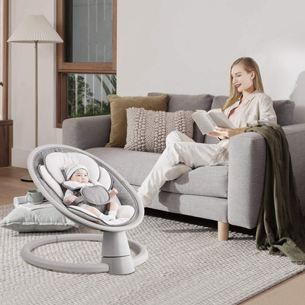Baby Swing 5-Speed, Portable, Remote, Bluetooth, 5-Point Harness