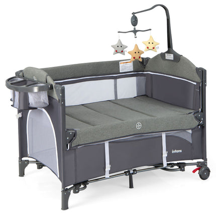 Baby Travel Cot 5-in-1 With Mattress, Changing Table