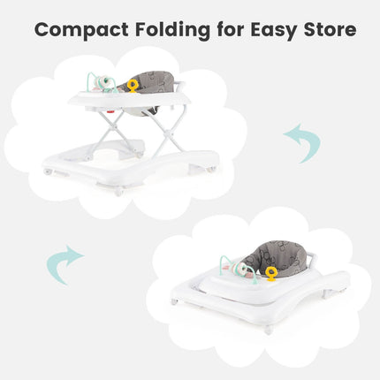 Baby Walker 3-in-1, Foldable, Adjustable Height, Grey