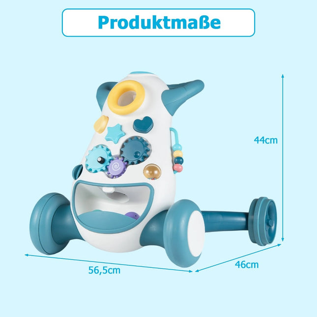 Baby Walker with Music & Lights, Montessori Games, Blue