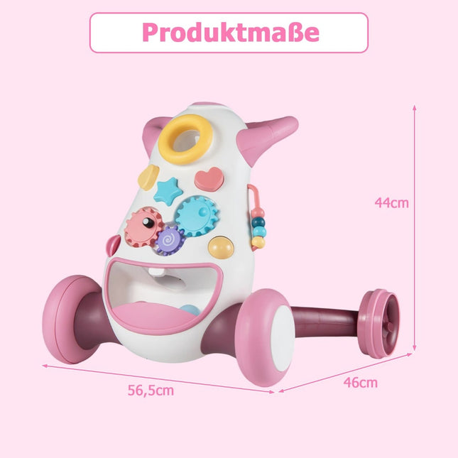 Baby Walker with Music & Lights, Montessori Games, Pink