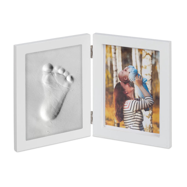 Baby picture frame with plaster cast