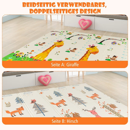 Baby play mat foldable baby mat double-sided crawling mat made of XPE material giraffe deer