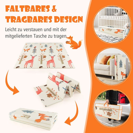 Baby play mat foldable baby mat double-sided crawling mat made of XPE material giraffe deer
