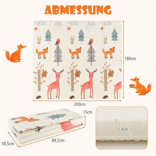 Baby play mat foldable baby mat double-sided crawling mat made of XPE material giraffe deer