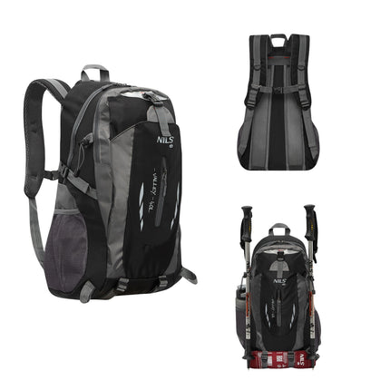 Backpack for Tourists, Black, 40L Capacity