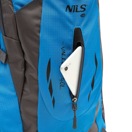 Backpack for Tourists, Blue, 40L Capacity