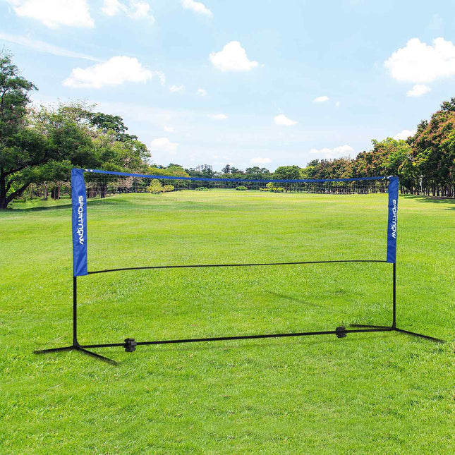 Adjustable badminton and tennis net set - indoor/outdoor use
