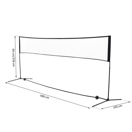 Portable badminton, volleyball, tennis net 2 heights 94/158 cm
