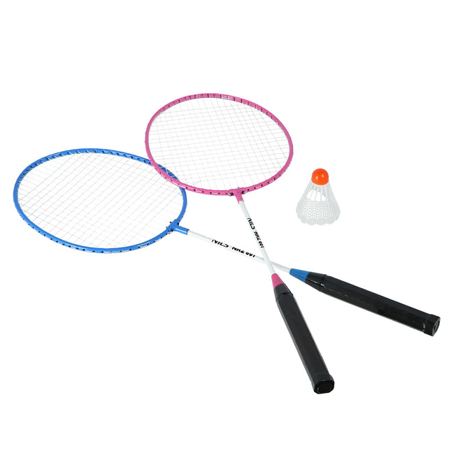 Badminton Racket Set – Steel, 2 Rackets + Shuttlecock