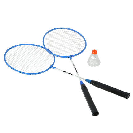Badminton Set – 2 Rackets, Blue, Includes Shuttlecocks