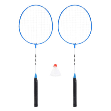 Badminton Set – 2 Rackets, Blue, Includes Shuttlecocks