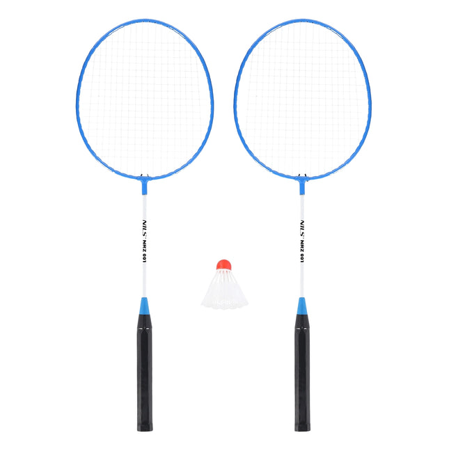 Badminton Set – 2 Rackets, Blue, Includes Shuttlecocks