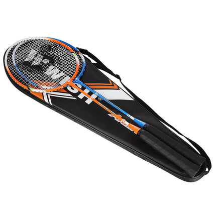 Badminton Set, 2 Rackets, Blue/Orange