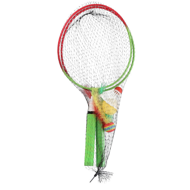 Badminton Set, 2 Rackets + Shuttlecocks + Balls, Junior